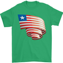 Curled Liberia Flag Liberian Day Football Mens T-Shirt 100% Cotton Irish Green