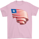 Curled Liberia Flag Liberian Day Football Mens T-Shirt 100% Cotton Light Pink