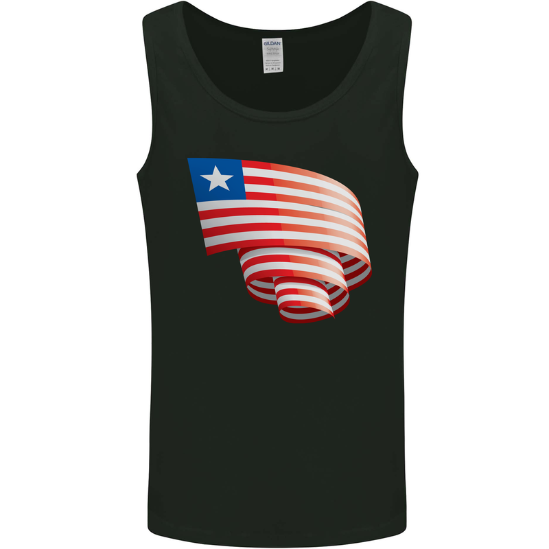 Curled Liberia Flag Liberian Day Football Mens Vest Tank Top Black