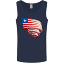 Curled Liberia Flag Liberian Day Football Mens Vest Tank Top Navy Blue