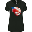 Curled Liberia Flag Liberian Day Football Womens Wider Cut T-Shirt Black