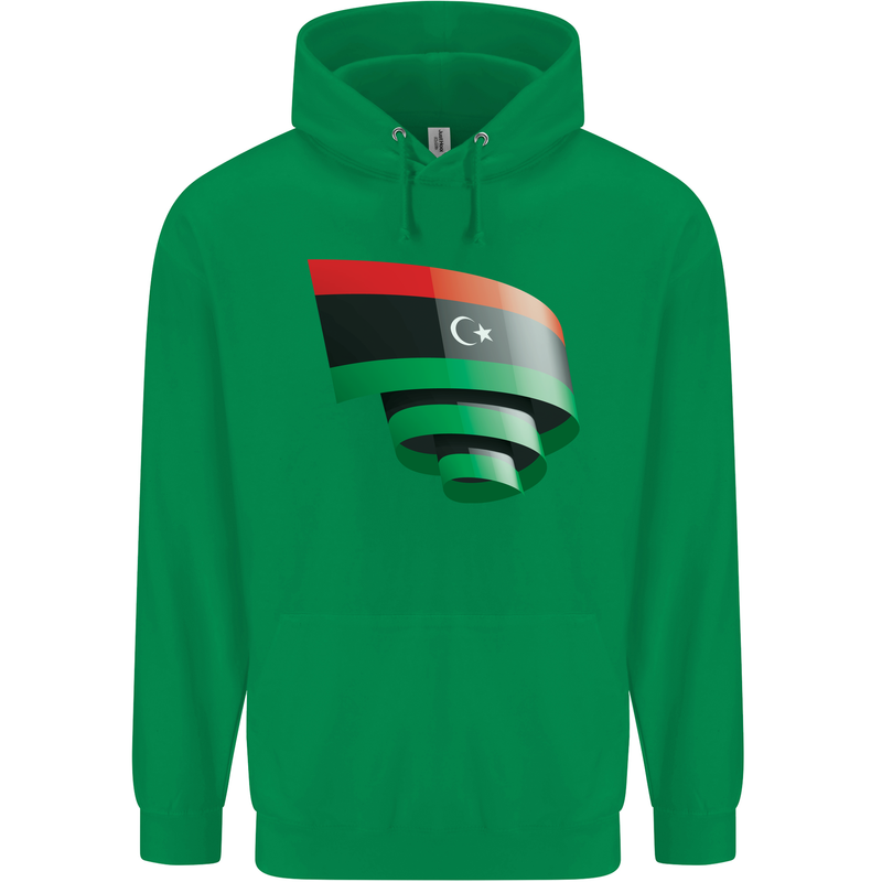 Curled Libya Flag Libyan Day Football Childrens Kids Hoodie Irish Green