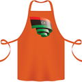 Curled Libya Flag Libyan Day Football Cotton Apron 100% Organic Orange