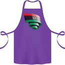 Curled Libya Flag Libyan Day Football Cotton Apron 100% Organic Purple