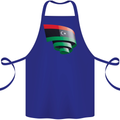 Curled Libya Flag Libyan Day Football Cotton Apron 100% Organic Royal Blue