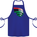 Curled Libya Flag Libyan Day Football Cotton Apron 100% Organic Royal Blue
