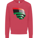 Curled Libya Flag Libyan Day Football Kids Sweatshirt Jumper Heliconia