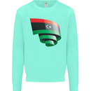Curled Libya Flag Libyan Day Football Kids Sweatshirt Jumper Peppermint