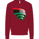 Curled Libya Flag Libyan Day Football Kids Sweatshirt Jumper Red