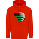 Curled Libya Flag Libyan Day Football Mens 80% Cotton Hoodie Bright Red