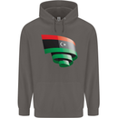 Curled Libya Flag Libyan Day Football Mens 80% Cotton Hoodie Charcoal
