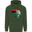 Curled Libya Flag Libyan Day Football Mens 80% Cotton Hoodie Forest Green