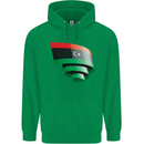 Curled Libya Flag Libyan Day Football Mens 80% Cotton Hoodie Irish Green