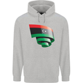 Curled Libya Flag Libyan Day Football Mens 80% Cotton Hoodie Sports Grey