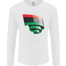 Curled Libya Flag Libyan Day Football Mens Long Sleeve T-Shirt White