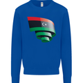 Curled Libya Flag Libyan Day Football Mens Sweatshirt Jumper Royal Blue