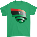 Curled Libya Flag Libyan Day Football Mens T-Shirt 100% Cotton Irish Green