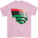 Curled Libya Flag Libyan Day Football Mens T-Shirt 100% Cotton Light Pink