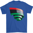 Curled Libya Flag Libyan Day Football Mens T-Shirt 100% Cotton Royal Blue