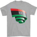 Curled Libya Flag Libyan Day Football Mens T-Shirt 100% Cotton Sports Grey