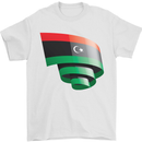 Curled Libya Flag Libyan Day Football Mens T-Shirt 100% Cotton White