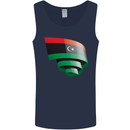 Curled Libya Flag Libyan Day Football Mens Vest Tank Top Navy Blue