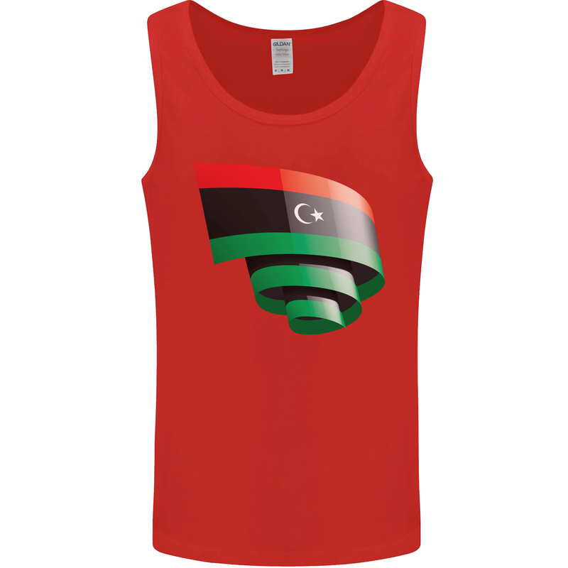 Curled Libya Flag Libyan Day Football Mens Vest Tank Top Red