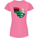 Curled Libya Flag Libyan Day Football Womens Petite Cut T-Shirt Azalea