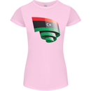 Curled Libya Flag Libyan Day Football Womens Petite Cut T-Shirt Light Pink