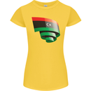 Curled Libya Flag Libyan Day Football Womens Petite Cut T-Shirt Yellow