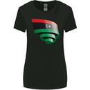 Curled Libya Flag Libyan Day Football Womens Wider Cut T-Shirt Black