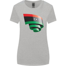 Curled Libya Flag Libyan Day Football Womens Wider Cut T-Shirt Sports Grey