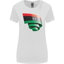 Curled Libya Flag Libyan Day Football Womens Wider Cut T-Shirt White