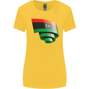Curled Libya Flag Libyan Day Football Womens Wider Cut T-Shirt Yellow