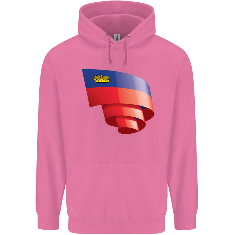 Curled Liechtenstein Flag Liechtensteiner Day Football Childrens Kids Hoodie Azalea
