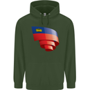 Curled Liechtenstein Flag Liechtensteiner Day Football Childrens Kids Hoodie Forest Green