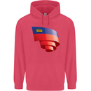 Curled Liechtenstein Flag Liechtensteiner Day Football Childrens Kids Hoodie Heliconia
