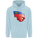 Curled Liechtenstein Flag Liechtensteiner Day Football Childrens Kids Hoodie Light Blue