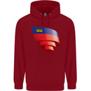 Curled Liechtenstein Flag Liechtensteiner Day Football Childrens Kids Hoodie Red
