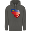 Curled Liechtenstein Flag Liechtensteiner Day Football Childrens Kids Hoodie Storm Grey