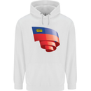 Curled Liechtenstein Flag Liechtensteiner Day Football Childrens Kids Hoodie White