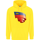 Curled Liechtenstein Flag Liechtensteiner Day Football Childrens Kids Hoodie Yellow
