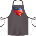 Curled Liechtenstein Flag Liechtensteiner Day Football Cotton Apron 100% Organic Dark Grey