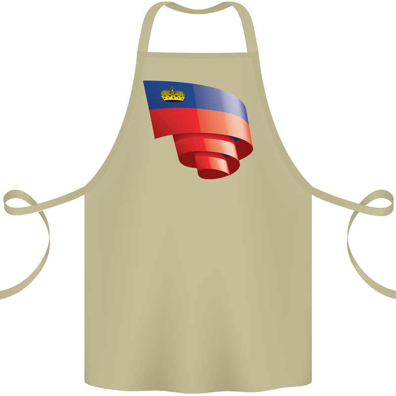 Curled Liechtenstein Flag Liechtensteiner Day Football Cotton Apron 100% Organic Khaki