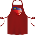 Curled Liechtenstein Flag Liechtensteiner Day Football Cotton Apron 100% Organic Maroon
