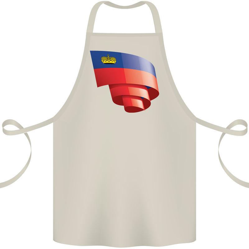 Curled Liechtenstein Flag Liechtensteiner Day Football Cotton Apron 100% Organic Natural