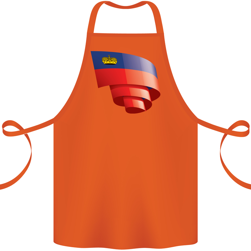 Curled Liechtenstein Flag Liechtensteiner Day Football Cotton Apron 100% Organic Orange