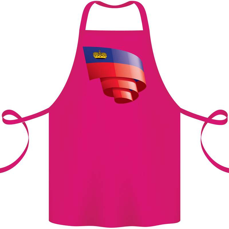 Curled Liechtenstein Flag Liechtensteiner Day Football Cotton Apron 100% Organic Pink