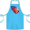 Curled Liechtenstein Flag Liechtensteiner Day Football Cotton Apron 100% Organic Turquoise