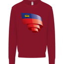 Curled Liechtenstein Flag Liechtensteiner Day Football Kids Sweatshirt Jumper Red
